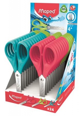 Olló display, iskolai, 13 cm, MAPED "Essentials Pulse", vegyes színek