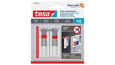 Akasztócsavar, öntapadó, állítható, TESA "Powerstrips®", érzékeny felületre