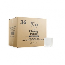 Toalettpapír, bambusz, 3 rétegű, kistekercses, 36 tekercs, CHEEKY PANDA, fehér